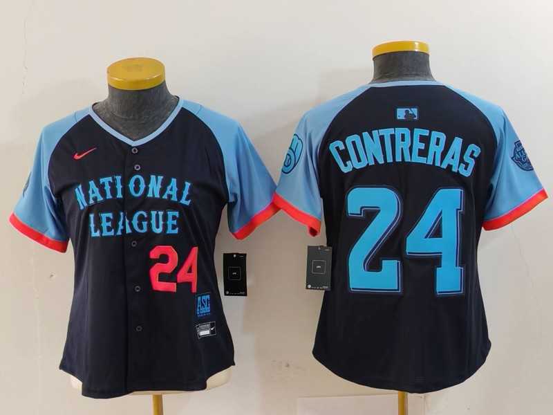 Women%27s Milwaukee Brewers #24 William Contreras Navy 2024 All Star Limited Stitched Jerseys